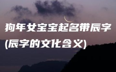 狗年女宝宝起名带辰字(辰字的文化含义)