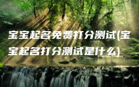 宝宝起名免费打分测试(宝宝起名打分测试是什么)