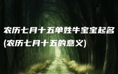 农历七月十五单姓牛宝宝起名(农历七月十五的意义)