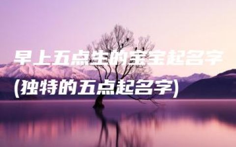 早上五点生的宝宝起名字(独特的五点起名字)