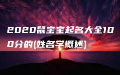 2020鼠宝宝起名大全100分的(姓名学概述)