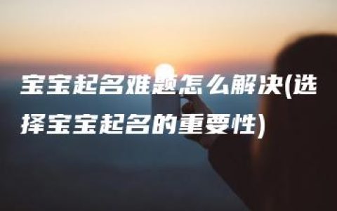 宝宝起名难题怎么解决(选择宝宝起名的重要性)