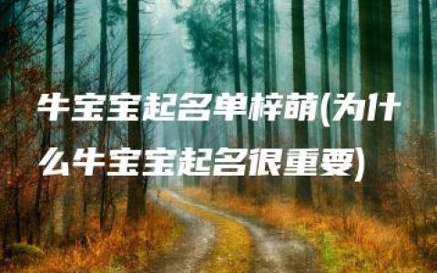 牛宝宝起名单梓萌(为什么牛宝宝起名很重要)