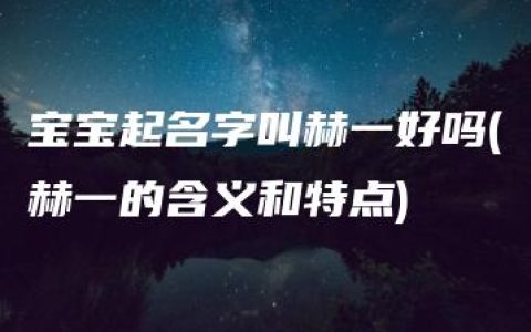 宝宝起名字叫赫一好吗(赫一的含义和特点)