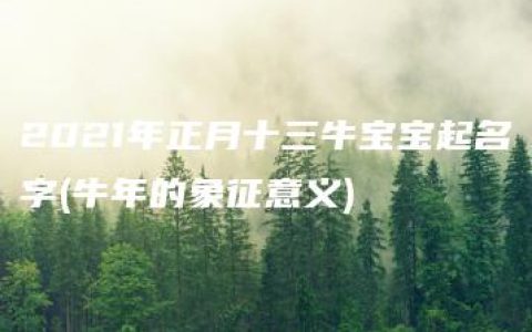 2021年正月十三牛宝宝起名字(牛年的象征意义)