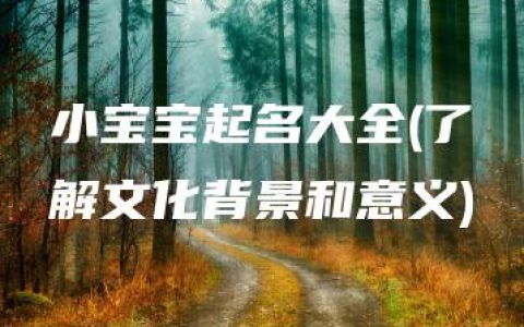 小宝宝起名大全(了解文化背景和意义)