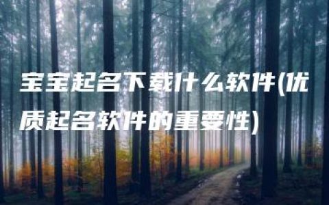 宝宝起名下载什么软件(优质起名软件的重要性)