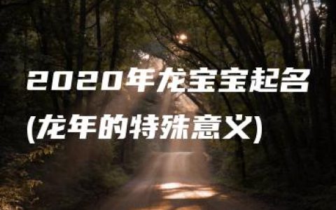 2020年龙宝宝起名(龙年的特殊意义)