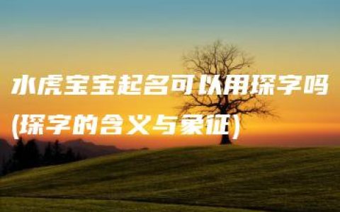 水虎宝宝起名可以用琛字吗(琛字的含义与象征)