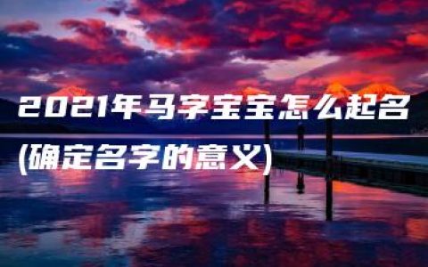 2021年马字宝宝怎么起名(确定名字的意义)