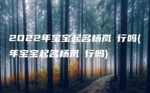 2O22年宝宝起名杨岚珺行吗(年宝宝起名杨岚珺行吗)