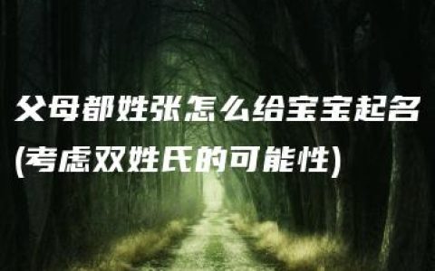 父母都姓张怎么给宝宝起名(考虑双姓氏的可能性)