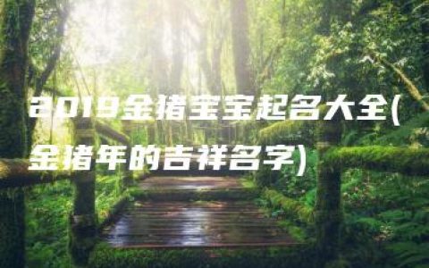 2019金猪宝宝起名大全(金猪年的吉祥名字)