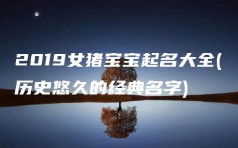 2019女猪宝宝起名大全(历史悠久的经典名字)