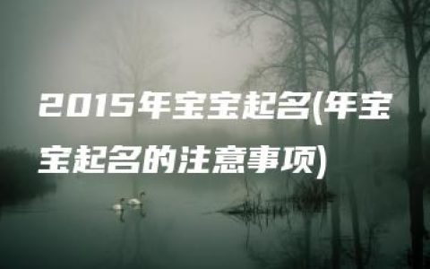 2015年宝宝起名(年宝宝起名的注意事项)