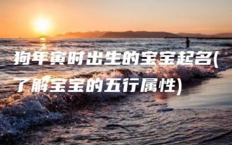 狗年寅时出生的宝宝起名(了解宝宝的五行属性)