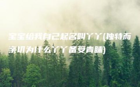 宝宝给我自己起名叫丫丫(独特而亲切为什么丫丫备受青睐)