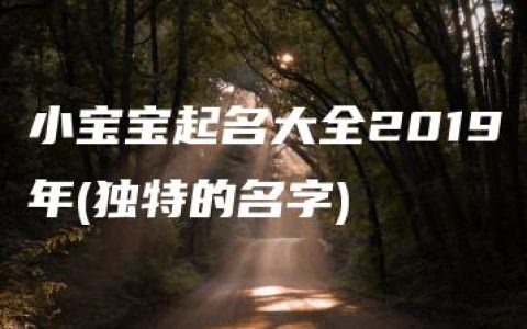 小宝宝起名大全2019年(独特的名字)