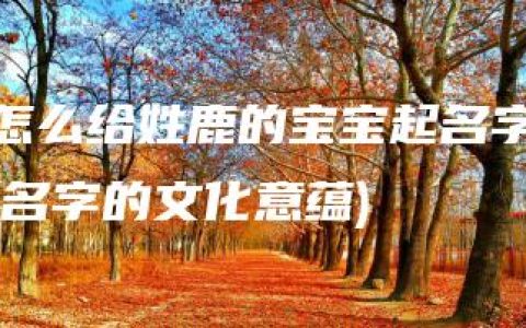 怎么给姓鹿的宝宝起名字(名字的文化意蕴)