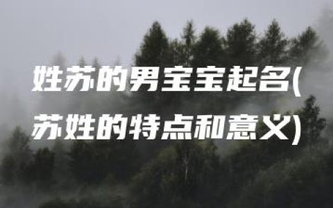 姓苏的男宝宝起名(苏姓的特点和意义)