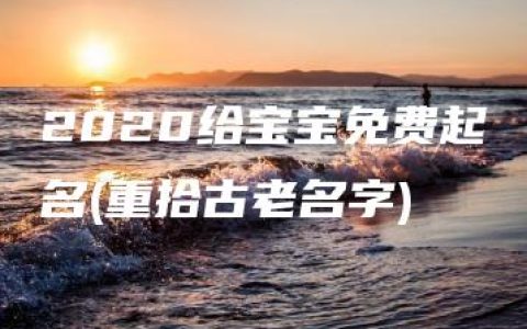 2020给宝宝免费起名(重拾古老名字)