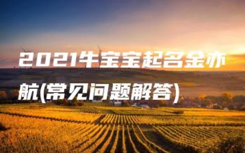 2021牛宝宝起名金亦航(常见问题解答)