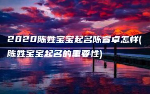 2020陈姓宝宝起名陈睿卓怎样(陈姓宝宝起名的重要性)