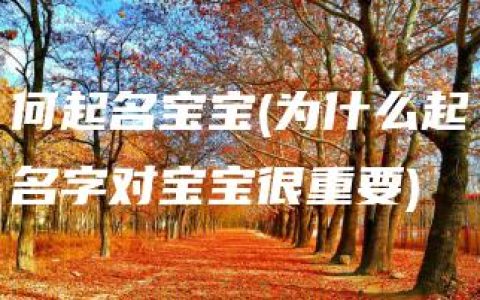 何起名宝宝(为什么起名字对宝宝很重要)