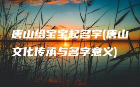 唐山给宝宝起名字(唐山文化传承与名字意义)