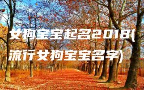 女狗宝宝起名2018(流行女狗宝宝名字)