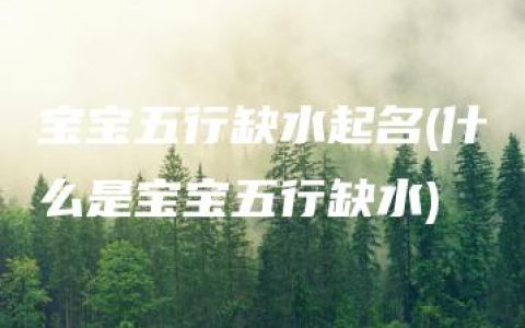 宝宝五行缺水起名(什么是宝宝五行缺水)