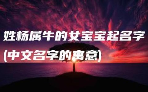 姓杨属牛的女宝宝起名字(中文名字的寓意)