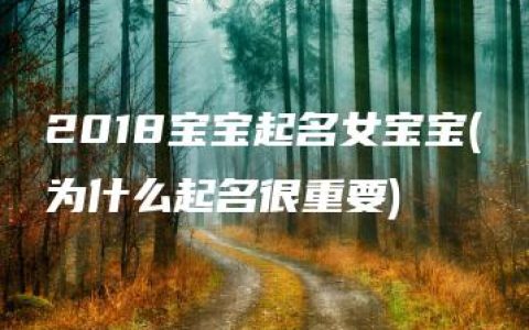 2018宝宝起名女宝宝(为什么起名很重要)