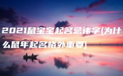 2021鼠宝宝起名忌讳字(为什么鼠年起名格外重要)