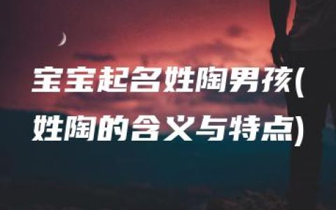 宝宝起名姓陶男孩(姓陶的含义与特点)