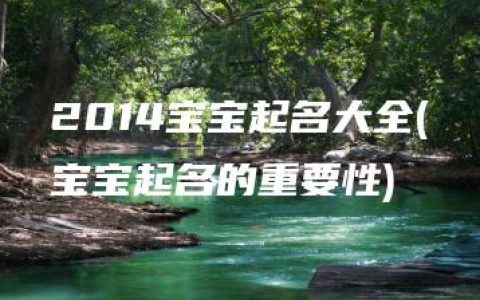 2014宝宝起名大全(宝宝起名的重要性)