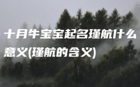 十月牛宝宝起名瑾航什么意义(瑾航的含义)