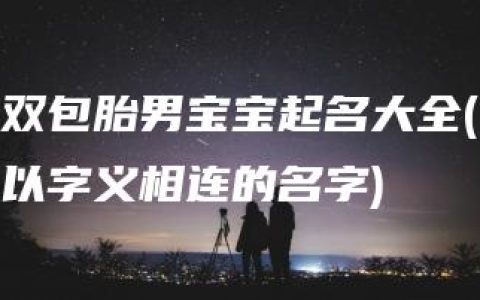 双包胎男宝宝起名大全(以字义相连的名字)