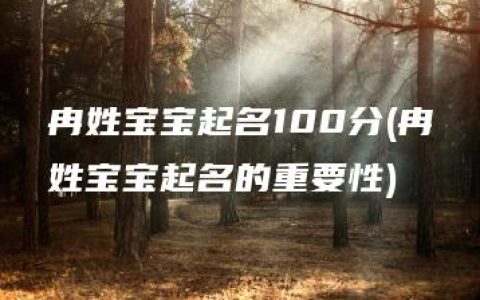 冉姓宝宝起名100分(冉姓宝宝起名的重要性)