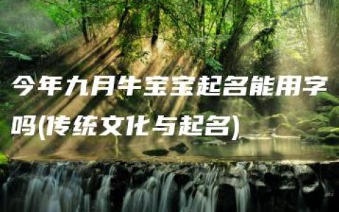 今年九月牛宝宝起名能用字吗(传统文化与起名)