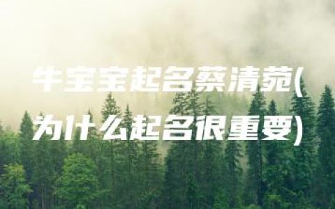 牛宝宝起名蔡清菀(为什么起名很重要)