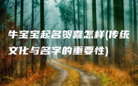 牛宝宝起名贺喜怎样(传统文化与名字的重要性)