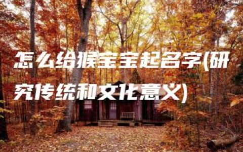 怎么给猴宝宝起名字(研究传统和文化意义)