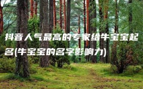 抖音人气最高的专家给牛宝宝起名(牛宝宝的名字影响力)