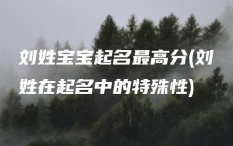 刘姓宝宝起名最高分(刘姓在起名中的特殊性)