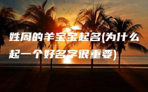 姓周的羊宝宝起名(为什么起一个好名字很重要)