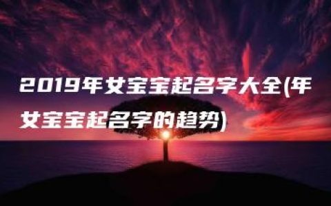 2019年女宝宝起名字大全(年女宝宝起名字的趋势)