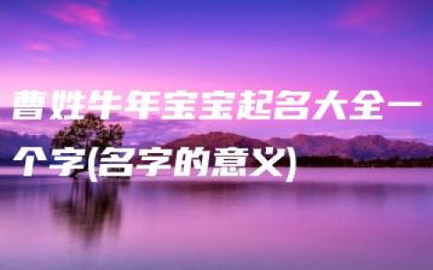 曹姓牛年宝宝起名大全一个字(名字的意义)