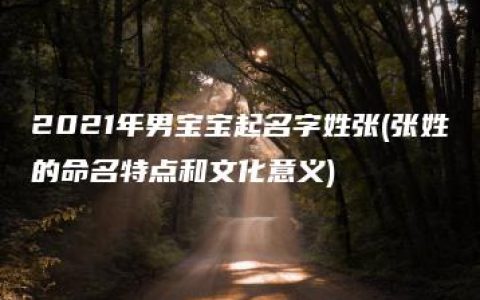 2021年男宝宝起名字姓张(张姓的命名特点和文化意义)