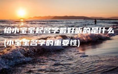 给小宝宝起名字最好听的是什么(小宝宝名字的重要性)